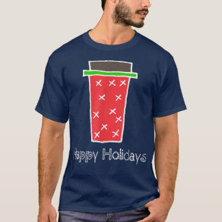 Happy Holidays Red Coffee Cup Tee , Christmas 