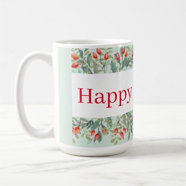 Happy Holidays! Red Coffee Mug (Left)