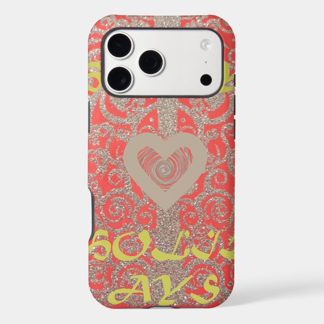 Happy Holidays Red Glitter heart design (Back)