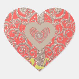 Happy Holidays Red Glitter heart design Sticker