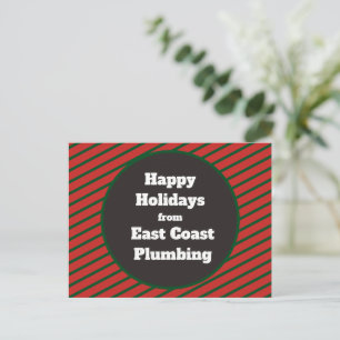 Happy Holidays Red Green Business Promotional Postcard