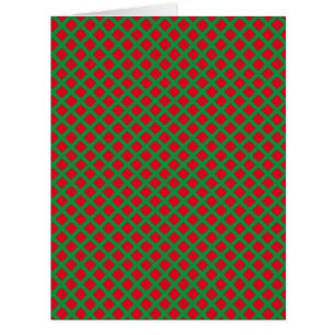 Happy Holidays! Red green diamond pattern card