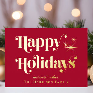 Happy Holidays Red Photo Christmas