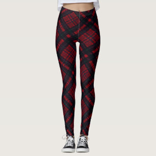 Happy Holidays Red Plaid Leggings