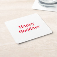 "Happy Holidays" red white