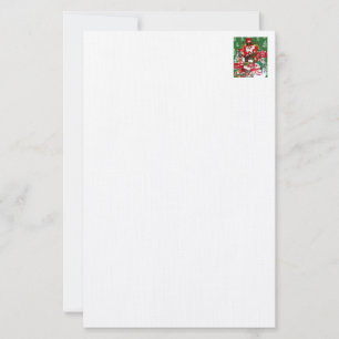 Happy Holidays Red White Stationery