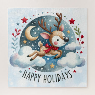 Happy Holidays Reindeer Puzzle