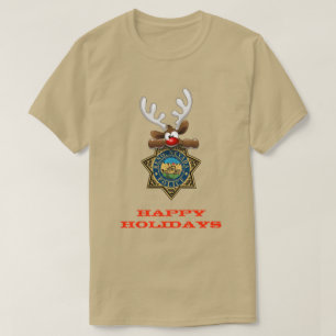 Happy Holidays Reindeer Reno Nevada Police T-Shirt
