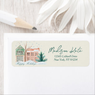 Happy Holidays Return Address Labels
