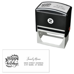 Happy Holidays Return Address Self-inking Stamp
