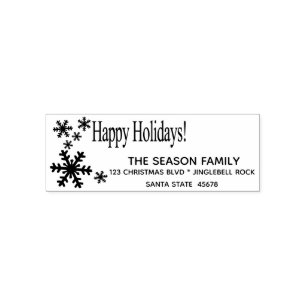 Happy Holidays return address Self-inking Stamp