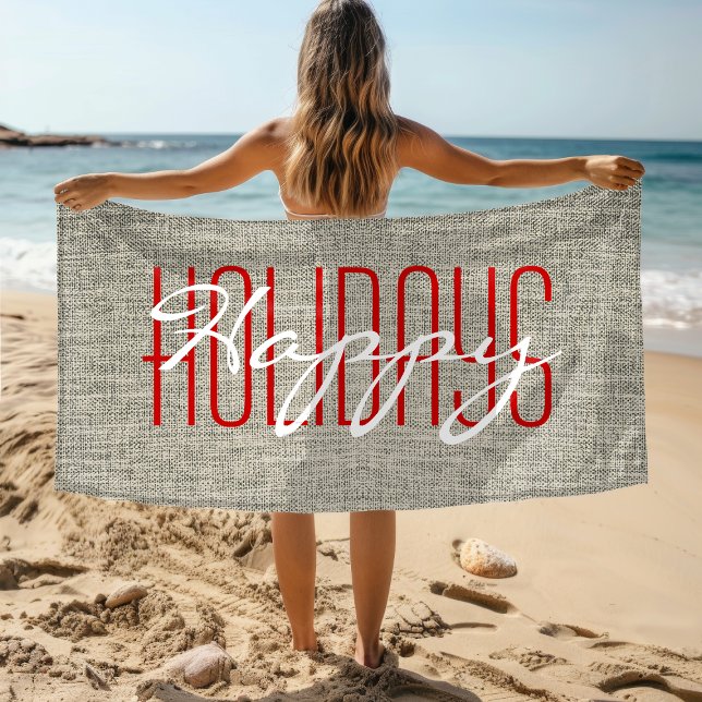 Happy Holidays Rustic Christmas Beach Towel (Creator Uploaded)