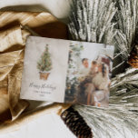Happy Holidays Rustic Christmas Photo Holiday Card<br><div class="desc">Rustic Happy Holidays Photo Christmas Card. Simply add your photo and edit text by clicking personalise. Matching items in our store Cava Party Design.</div>
