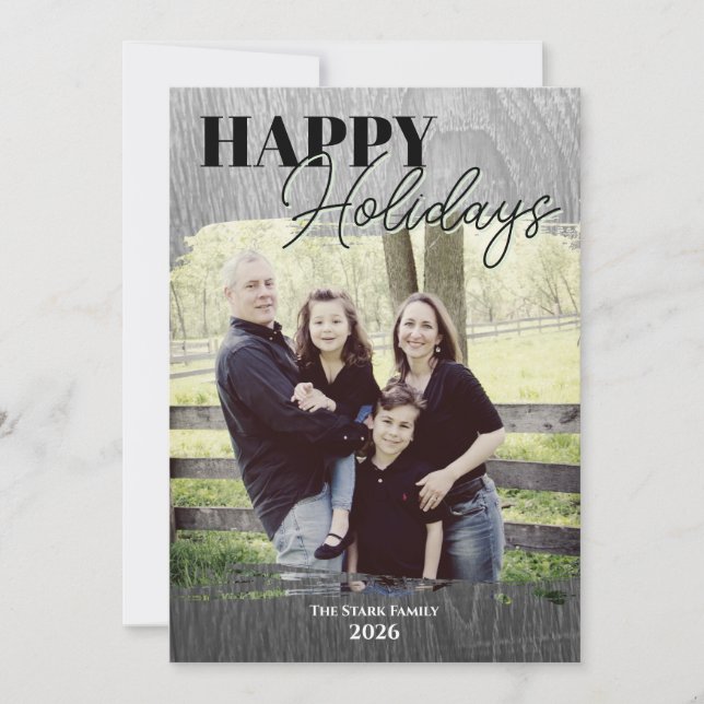 Happy Holidays - Rustic Holiday Card (Front)