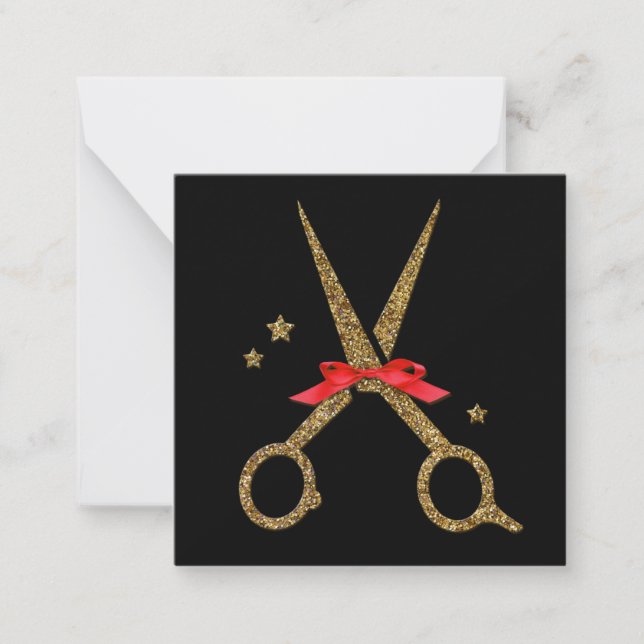 Happy Holidays SALON - Hair dresser scissors Note Card (Front)