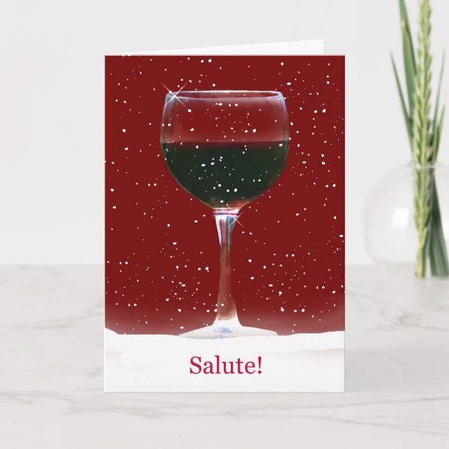 Happy Holidays Salute! Wine Card (Front)