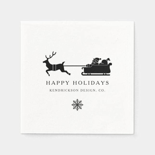 HAPPY HOLIDAYS SANTA CLAUS Corporate Business Napk Napkin (Front)