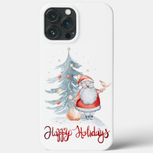 Happy Holidays,Santa Claus Pine Tree iPhone 13 Pro Max Case