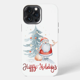 Happy Holidays,Santa Claus Pine Tree iPhone 13 Pro Max Case