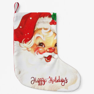 Happy Holidays,Santa Claus Retro Small Christmas Stocking