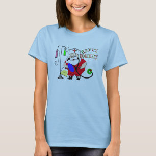 HAPPY HOLIDAYS SANTA NURSE CAP, IV, FOLEY, AMBU ST T-Shirt