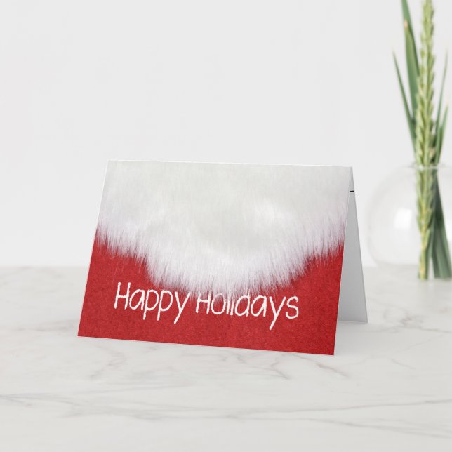 Happy Holidays Santa's Beard  Holiday Card (Front)