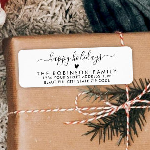 Happy Holidays Script Christmas Return Address