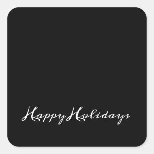 Happy Holidays Script Envelope or Gift Wrap Blank Square Sticker