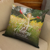 Happy Holidays Script Family Photo Custom Message