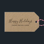 Happy Holidays Script Gift Tags<br><div class="desc">Tags for Holiday. Add your own text and colours as needed. Matching Items available in our Happy Holidays Collection.</div>