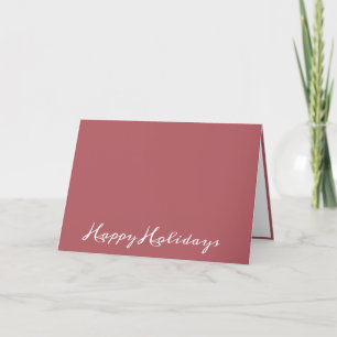 Happy Holidays Script Mauve Simple Modern Holiday Card