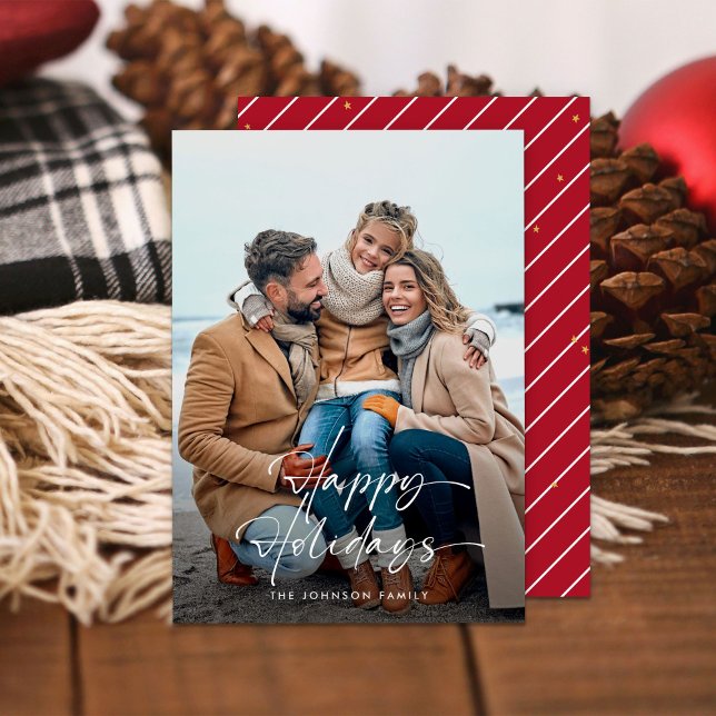 Happy Holidays Script Photo Holiday Card (Creator Uploaded)