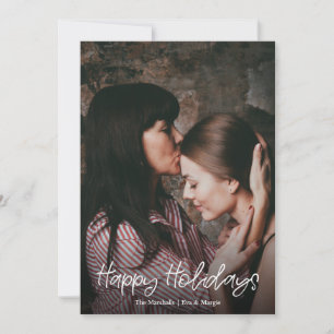 Happy Holidays Script Photo Overlay Holiday Card