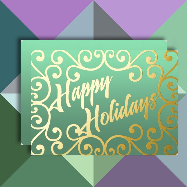 Happy Holidays Scrolly Frame Mint Green (Creator Uploaded)
