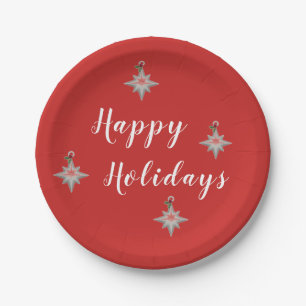 Happy Holidays Set of 8 Paper Plates