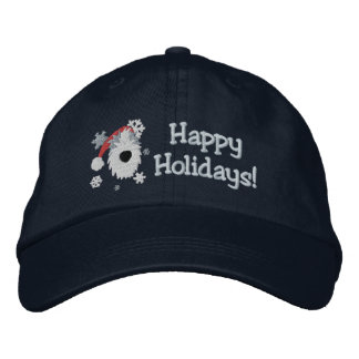 Happy Holidays Sheepdog Embroidered Hat
