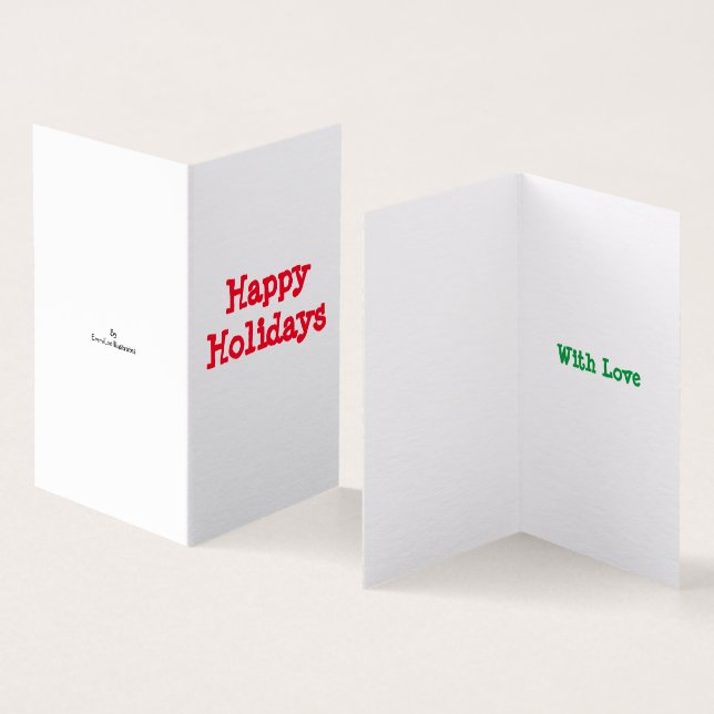 Happy Holidays Simple Christmas Card (Inside and Outside)
