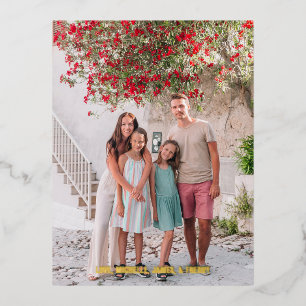 Happy Holidays Simple Gold Foil Holiday Post Card