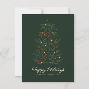 Happy Holidays Simple Modern Christmas Tree Holiday Card