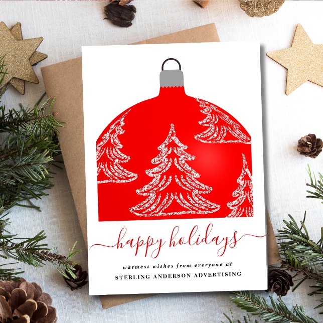 Happy Holidays Simple Modern Corporate Business Holiday Card (Creator Uploaded)
