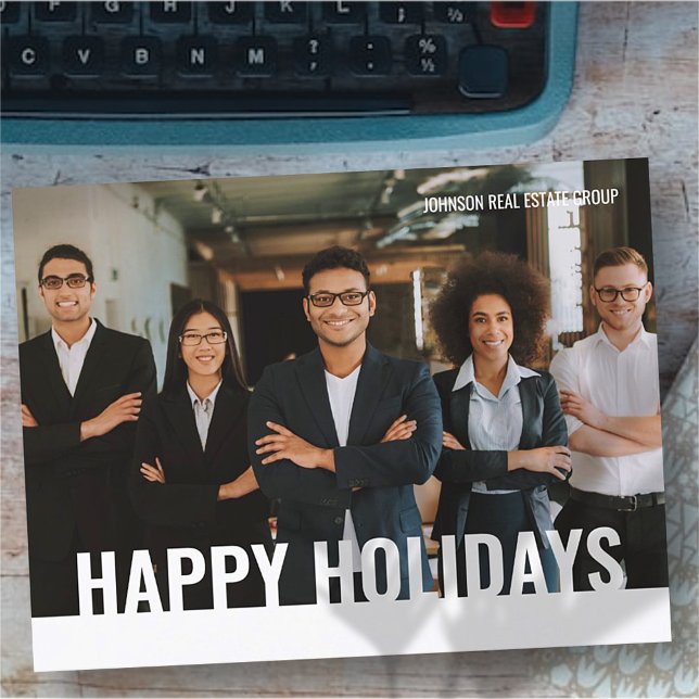 Happy Holidays Simple Modern Custom Photo Holiday Postcard (Creator Uploaded)