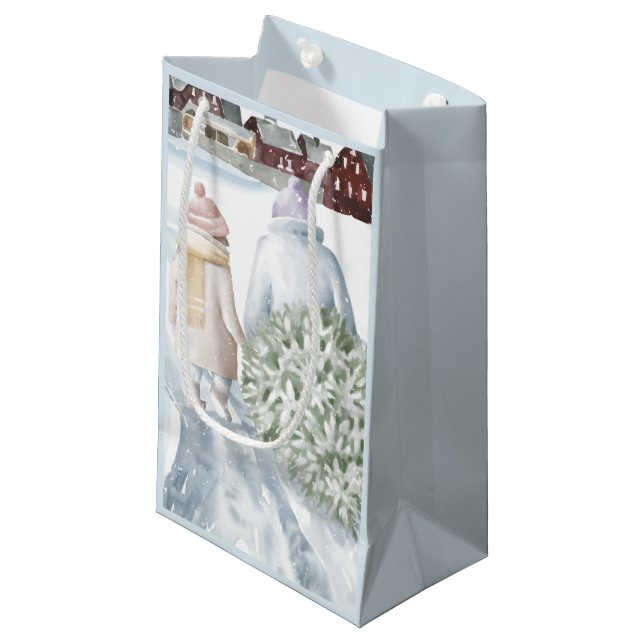 Happy Holidays Small Gift Bag (Front Angled)