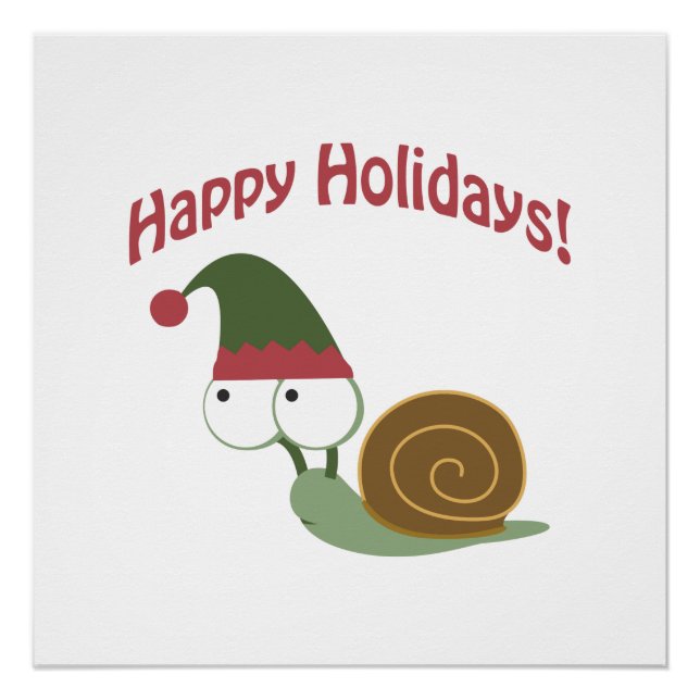 Happy Holidays! Snail Elf Poster (Front)