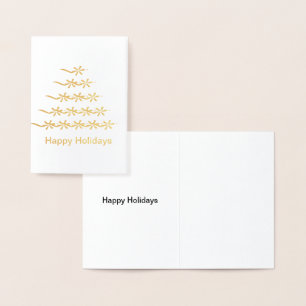 Happy Holidays snow Stars Tree Christmas Foil Card
