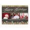 Happy Holidays Snowflake and Stripe Photo Card