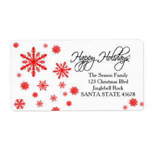 Happy Holidays snowflake Holiday Address Label