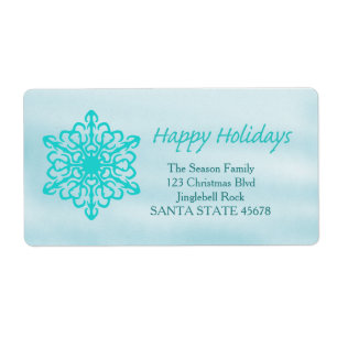 Happy Holidays snowflake Holiday Address Label