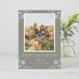 Happy Holidays Snowflake Photo Card