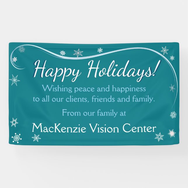 Happy Holidays Snowflakes Banner (Horizontal)