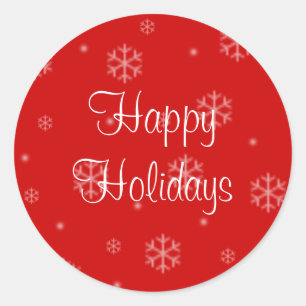 Happy Holidays Snowflakes Christmas Stickers